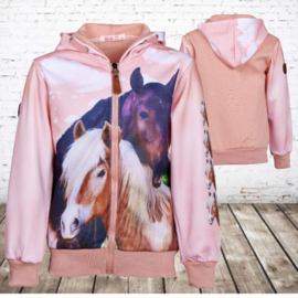 Vest met paarden print roze