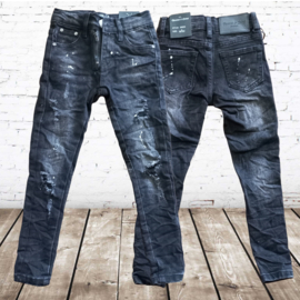 Zwarte jeans met  spetters SN828