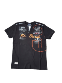 T-Shirt St Barth zwart oranje