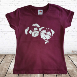 T-shirt Buldog aubergine