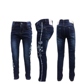 Meiden jeans streep bloem