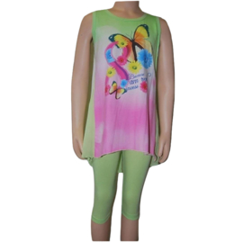 Shirt met legging vlinder groen 4