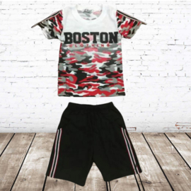 Shirt met short boston rood