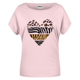 Dames T-shirt Panter hart roze