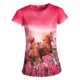 Paarden shirt zalmroze h82