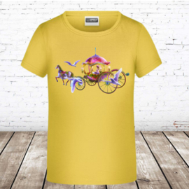 Geel t shirt met prinsessen koets