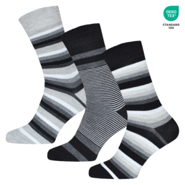 GIANVAGLIA® Deluxe SK-221 Katoenen Sokken zwart, wit 12 paar