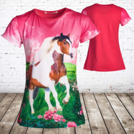 Meisjes t shirt met paard h84