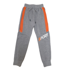 Jongens joggingbroek grijs oranje sport