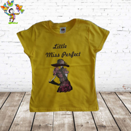 T-shirt Miss Perfect geel