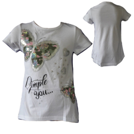 Meisjes t shirt Simply You wit