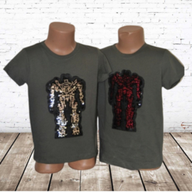 Jongens T-shirt robot groen