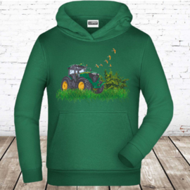 Groene hoodie met JD tractor