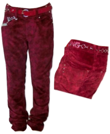 Meisjes broek Velours rood 10