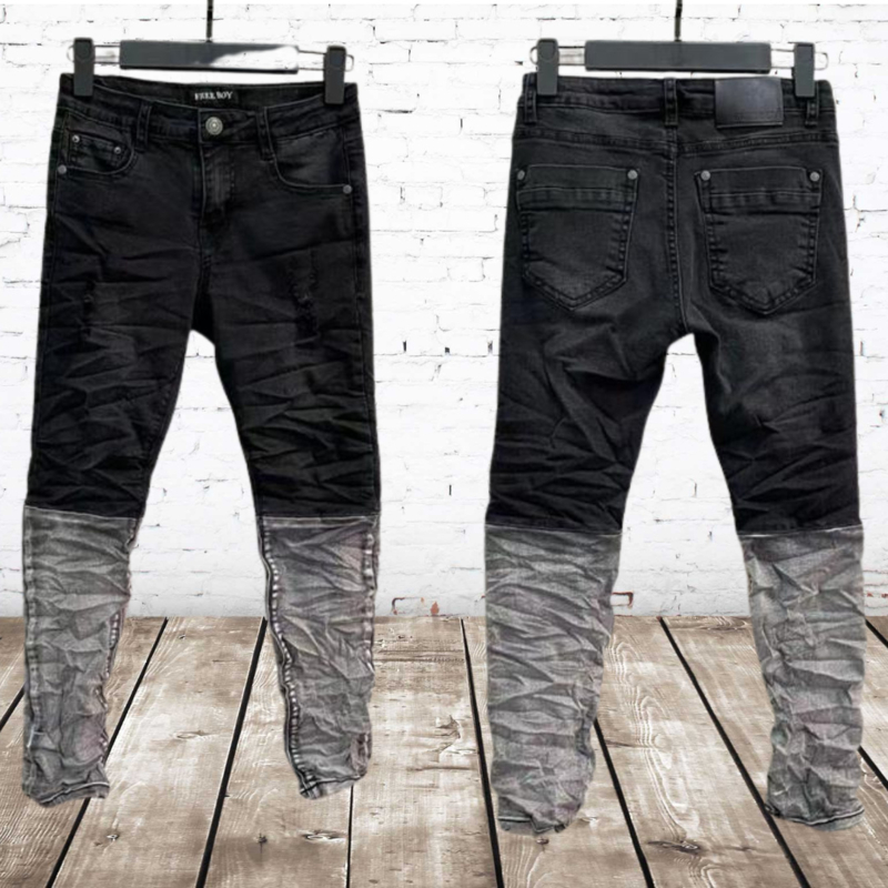 bungeejumpen servet rechtop Grijze jeans met scheuren | Stoere jongenskleding