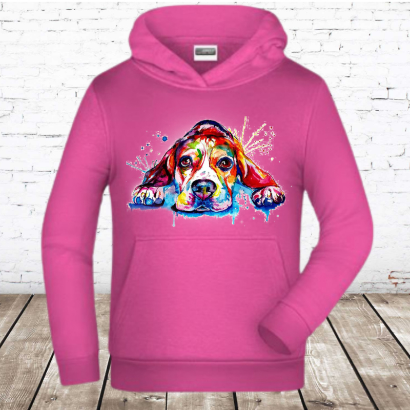 Roze kinder hoodie dog