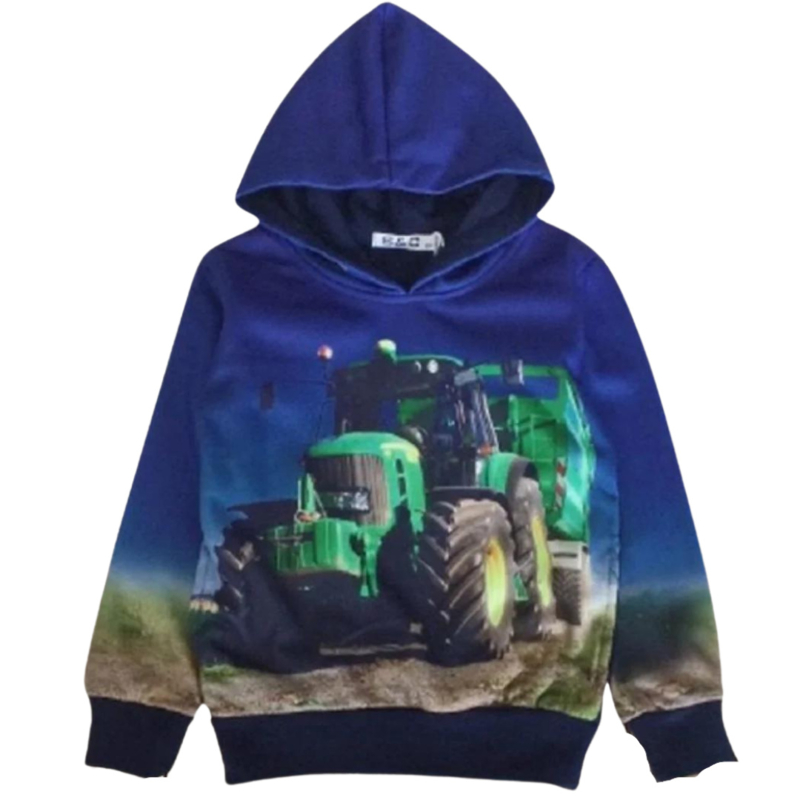 Hoodie met John Deere trekker h135A Tractor Collectie