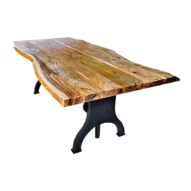 HUPE opdraaibare eettafel/boomkant acacia