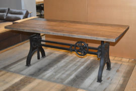 Eettafel Hupe met blad oud hout AANBIEDING