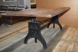 Eettafel Hupe met blad oud hout AANBIEDING