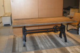 Eettafel Hupe met blad oud hout AANBIEDING