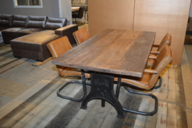Eettafel Hupe met blad oud hout AANBIEDING