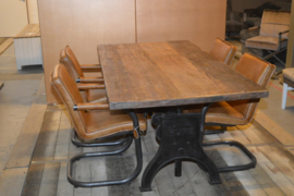 Eettafel Hupe met blad oud hout AANBIEDING