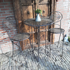 TUINSET 2 BARSTOELEN EN TAFEL