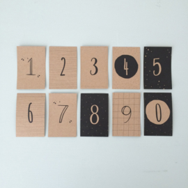 Mini-kaartjes Cijfers | cijfers 0 t/m 9