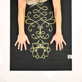 Yogamat Infinity Lotus | Zwart met Gouden Print | Extra Dik Sticky - 6 mm