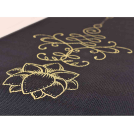 Yogamat Infinity Lotus | Zwart met Gouden Print | Extra Dik Sticky - 6 mm