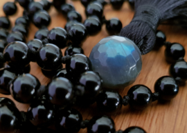 Labradorite & Onyx Mala Ketting