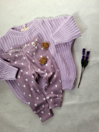 Legging Rib Hearts (Dusty Lilac)