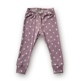 Legging Rib Hearts (Dusty Lilac)