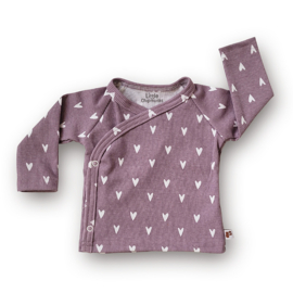 Overslag shirt Hearts (Dusty Lilac)