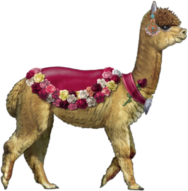 LAMA MIT BLUMEN BÜGELBILD