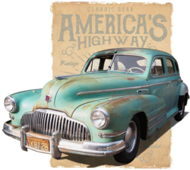 OLDTIMER HIGHWAY IRON ON TRANSFER