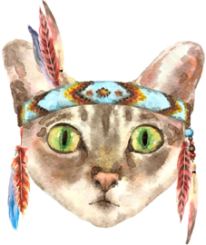 INDIAN CAT IRON ON TRANSFER