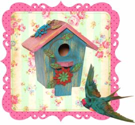 BIRDHOUSE IRON ON TRANSFER