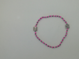 Armbandje Roze met Bedels