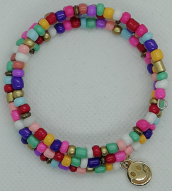 Wikkelarmband Meerkleurig Smilie