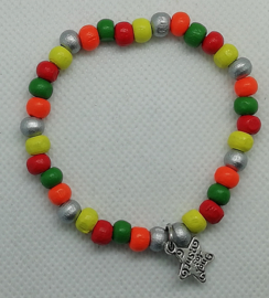 Armbandje Houten kralen met Bedel Ster