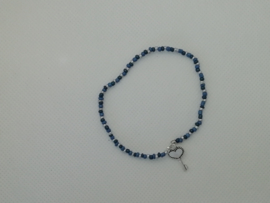 Armbandje Blauw met Sleutel Bedel