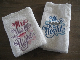 Set handdoeken Mr. Mrs