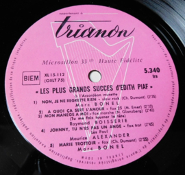 Various – 10 Grands Succès D'Edith Piaf A L'Accordéon Musette