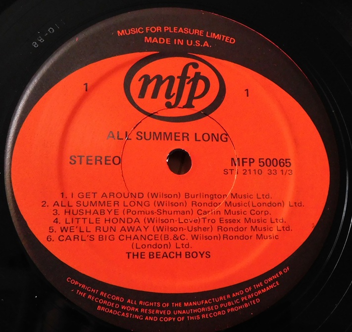 The Beach Boys ‎– All Summer Long