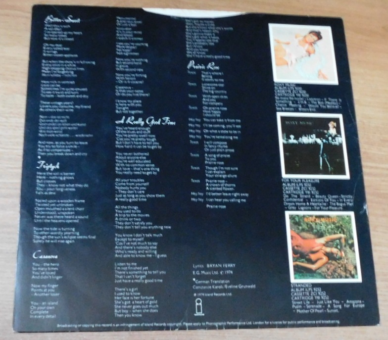 Roxy Music ‎– Country Life