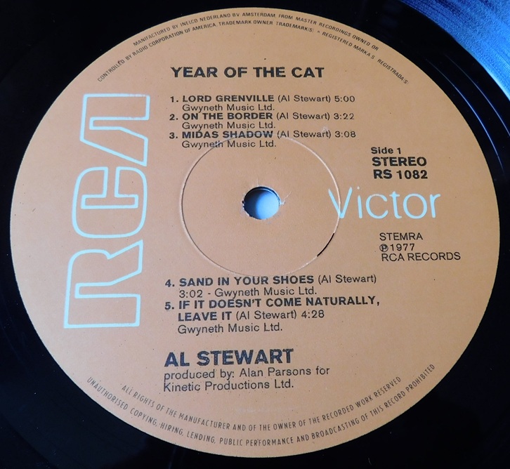 Al Stewart ‎– Year Of The Cat