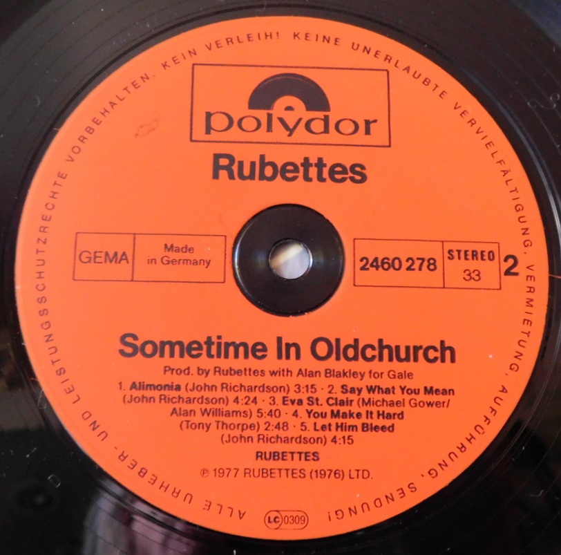 The Rubettes ‎– Sometime In Oldchurch