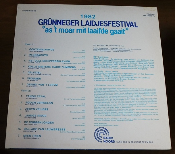 Various – Grunneger Laidjesfestival 1982 "As 'T Moar Mit Laaifde Gaait"